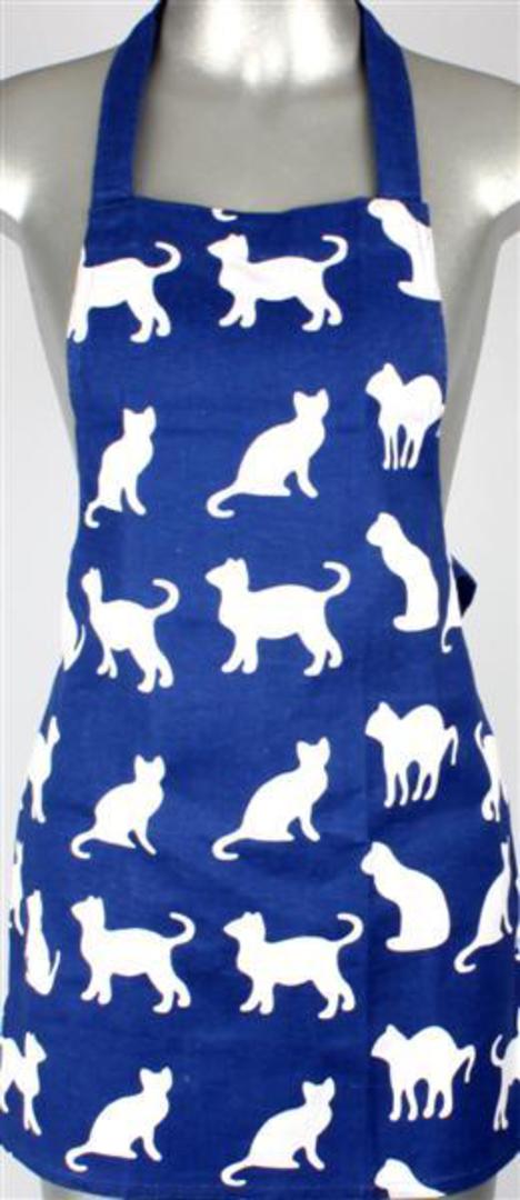 Shadow cats childrens apron royal Code:APR-SH/CAT/CHI/ROY CLEARANCE image 0